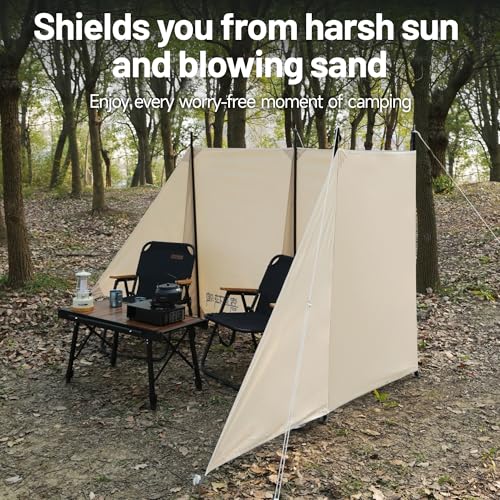 Himalaya Camping Windbreaks Privacy Fence Stove Windshield Shelter Wind Screen Windproof Multifunctional Portable Lightweight for Outdoor Camping (Pearl White)