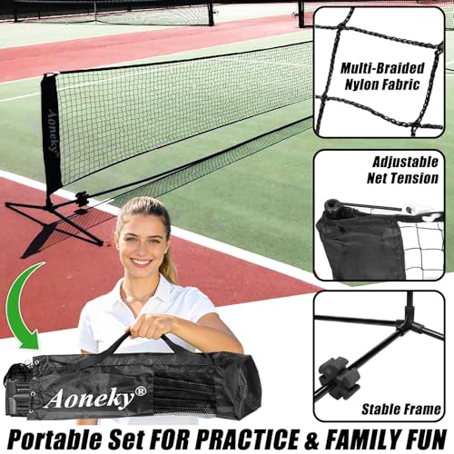 Aoneky Mini Portable Tennis Net for Driveway - Kids Soccer Tennis Net - Pickleball Net - size: 10 Feet