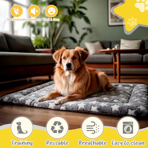 Elevated Dog Bed Cover Outdoor Dog Cot Replacement Cover for Large Crate Bed 50 x 32 Inch Warm Thermal Pet Pad Mat with Corner Straps Reversible Fleece Puppy Crate Kennel Mat - size: 50 x 32 Inch