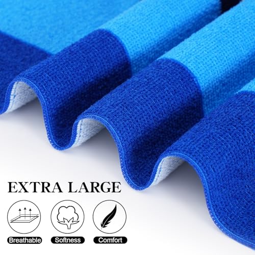 Oversized Terry Beach Towel 36 x 72 in Soft Extra Large Big Pool Swim Towels for Adults XL Clearance Big Travel Blanket Cruise Vacation Accessories Essentials Lounge Chair Cover Blue Green - color: Blue Green Stripes Terry