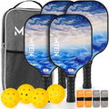 Pickleball Paddles Set of 2 or 4, or Single Paddle – USAPA Approved Fiberglass Surface Pickleball Rackets Set for Men & Women - color: Lake White*4