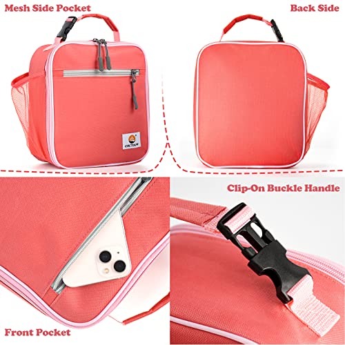 CaCTOUR Lunch Box Kids,Premium Insulated Lunch Bag for Girls Boys,Soft Bag Mini Cooler Back to School Thermal Reusable Lunch Bag for Work School Picnic -Red - color: B-Red