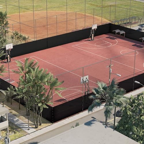 Amgo 4' x 10' Black Fence Privacy Screen, Commercial Standard Heavy Duty Windscreen with Bindings & Grommets, 90% Blockage, Cable Zip Ties Included (We Make Custom Size) - color: Black, size: 0 4' x 1 0'