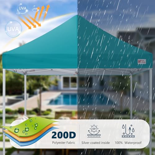 MASTERCANOPY Pop Up Canopy Tent Commercial Grade 10x10 Instant Shelter (Turquoise) - color: Turquoise, size: 10x10