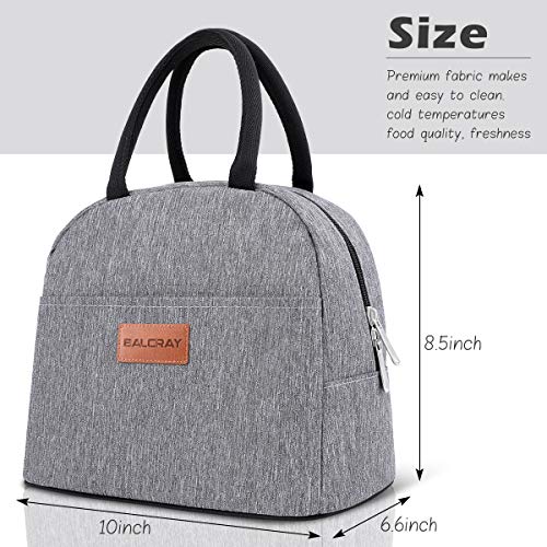 BALORAY Lunch Bag for Women Men Insulated Lunch Box for Adult Reusable Lunch Tote Bag for Work, Picnic or Travel (Grey) - color: Deep gray, size: M