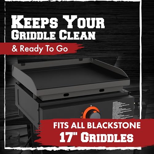 KITCHEN PERFECTION 17" Premium Silicone Griddle Cover Mat for Blackstone Griddle 17 Inch - Hermetic Protection from Rust & Debris All Year, Fits All Blackstone 17 Inch Models - Food Grade Silicone - color: Black 17 inch