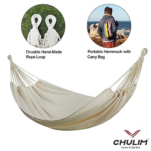 CHULIM Brazilian Double Hammock with Tree Straps,Extra Large 240x160cm,2 Persons Hammock for Backyard Patio Outdoor and Indoor,450lbs Weight Capacity,Soft Woven Cotton Fabric Natrual White - color: Natrual White