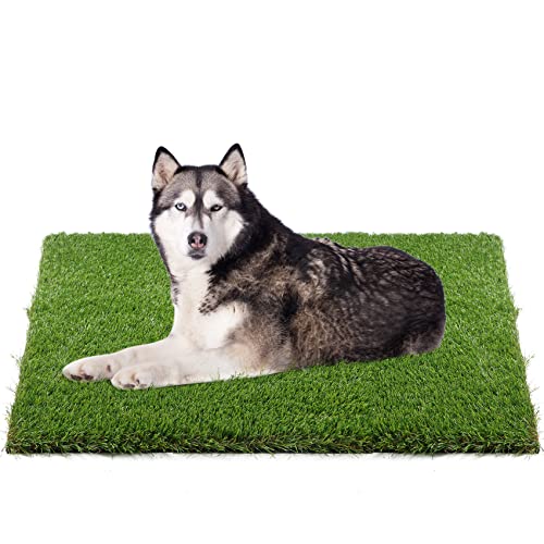 XLX TURF Artificial Grass Mat 48" x 32", Durable Dogs Fake Grass for Pets Potty Training, Artificial Turf Grass Rug for Patio Outdoor Indoor Decor - size: 2'8" x 4' (Rectangular)