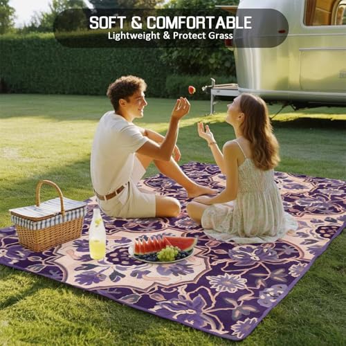 Outdoor Rug, Vintage Southwest Ethnic Style Indoor Area Rug Outdoor Carpet RV Camping Rugs 5x8ft Boho Flower Pattern Outside Mat for Patio Picnic Porch Deck Balcony Backyard - size: 5' x 8' (Rectangular)
