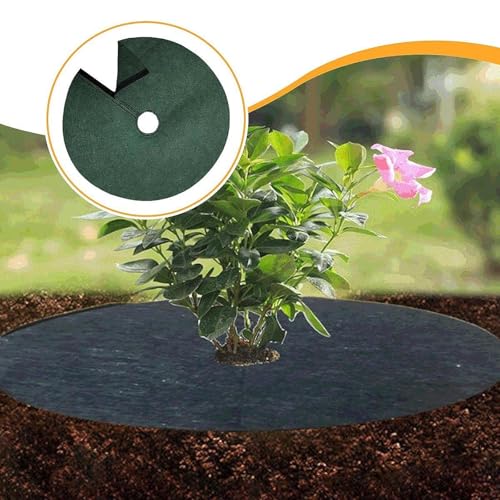 Tree Mulch Rings for Weed Control,Non Woven,Landscaping,Round Potted Plant Protection Weed Barrier Fabric Tree Protector, L