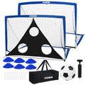 6x4 ft Kids Soccer Goals for Backyard Set of 2- Portable Pop Up Soccer Net for Backyard for Kids Toddler Youth, Soccer Training Equipment+ Soccer Goal Target, Ball and Cones, Outdoor Soccer Game