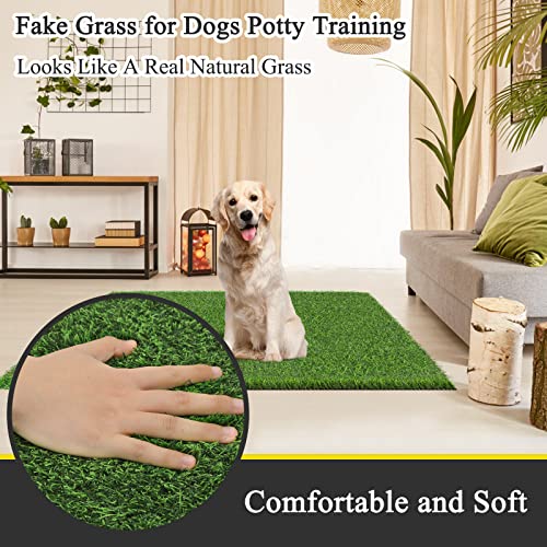 Bsmathom Artificial Grass Rug Indoor Outdoor Rug, Dog Grass Mat with Drainage Holes, Synthetic Artificial Grass Turf Fake Grass Rug Door Mats for Balcony Patio Lawn Garden(51.2 x 31.5Inch) - size: 51.2 x 31.5 Inches