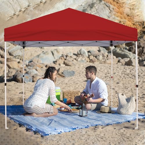Northroad 8X8 FT Pop Up Canopy, Outdoor Instant Canopy Tent w/Carrying Bag, Portable Gazebo Shelter for Wedding Party,Commercial Event,Patio,Garden,Beach -Red - color: Red, size: 8x8