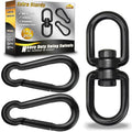 Black 304-Stainless Steel Swivel Ring - Heavy Duty Double Ended Eye Hook With Snap Hooks, Rotating Carabiner Swing Spinner Hanger for Web Tree Swing, Hammock (M8, 1Pack) - color: Black, size: M8 x 1Pack