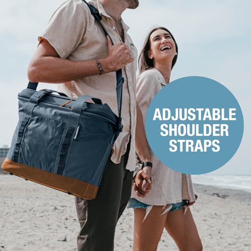 CleverMade Pacifica Collapsible Cooler Bag – Medium Portable Cooler Bag for Travel, Foldable Insulated Cooler for Beach, Picnic & Road Trips, Holds Up to 30 Cans, Leakproof Soft Carry Cooler - Gray - color: Charcoal Gray, size: Medium