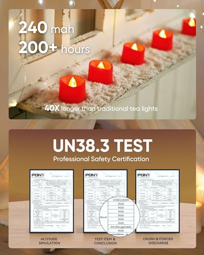 Homemory Red Tea Lights Candles Battery Operated, 200+Hour Flameless Flickering Fake Electric LED Colored Tealights Candles for Party, Wedding, Anniversary, Halloween, Christmas, 12-Pack - color: Red, size: Pack of 12
