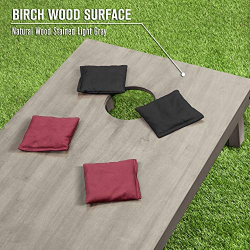 GoSports 4 ft x 2 ft Regulation Size Wooden Cornhole Boards Set - Includes Carrying Case and Bean Bags (Choose Your Colors) Over 100 Color Combinations - color: Black & Burgundy
