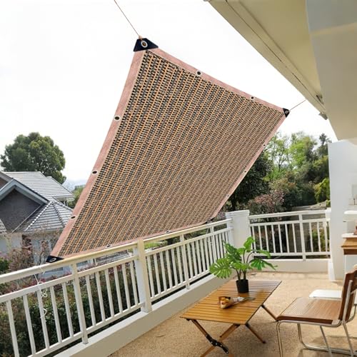 90% Sun Shade Cloth with Grommets, 8 x 20 FT Pergola Shade Cover Canopy, Mesh Tarp Sun Screens for Patio, Outdoor, Garden, Backyard, Mocha - color: Mocha, size: 8 x 20 FT