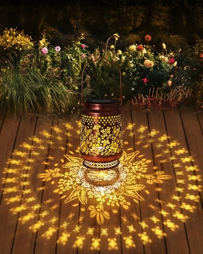 Mothers Day Gifts for Mom, Solar Lanterns Outdoor Waterproof Hummingbird Garden Decor Birthday Gifts for Women Mom Grandma Sister Solar Lights Outside Decorations for Backyard, Patio, Porch - style: Hummingbird with Flower