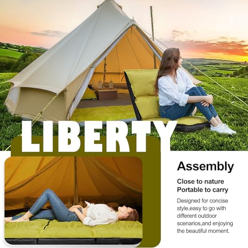 XK Foldable Camping Floor Lounge Padded Chair Couch for Outdoor Travel - color: Green