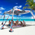Beach Canopy Beach Tent Pop Up Shade 10x10ft Sun Shelter UPF50+ with 8 Sandbags-2 Sand Shovel-4 Aluminum Poles-Ground Pegs-Portable Carrying Bag for Outdoor Family Camping Fishing Yard Picnic - color: Flamingos