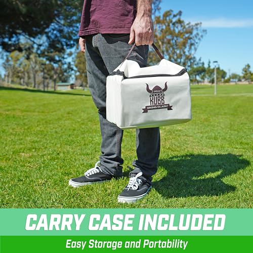 GoSports Kubb Yard Game Set - Choose Regulation or Backyard - Kuub Viking Chess Outdoor Game - style: Regulation Size