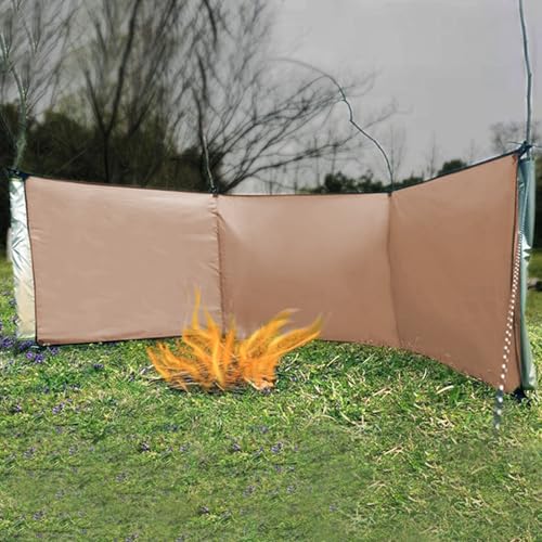 Windbreaker, 98x28 Inch Oxford Cloth Camping Wind Blocker with Ground Nails & Wind Ropes & Storage Bag, Sunbathing Privacy Screen for Outdoor