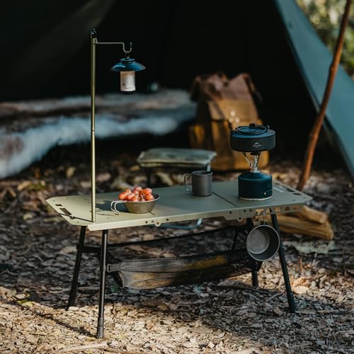 Naturehike Tactical Camping Table with Adjustable Height, Collapsible Table Lightweight with Carry Bag for Camping, Travel expeditions, Hiking, Picnics, BBQs & Beach Trips - color: Green