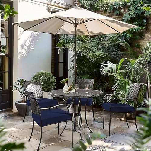Favoyard Patio Chair Cushions 19 x 19 x 3 Inch Waterproof Outdoor Seat Cushions for Patio Furniture 3-Year Color Fastness Garden Sofa Couch Pads with Handle & Adjustable Straps Set of 2, Blue - color: Blue, size: 19 x 19 x 3 In