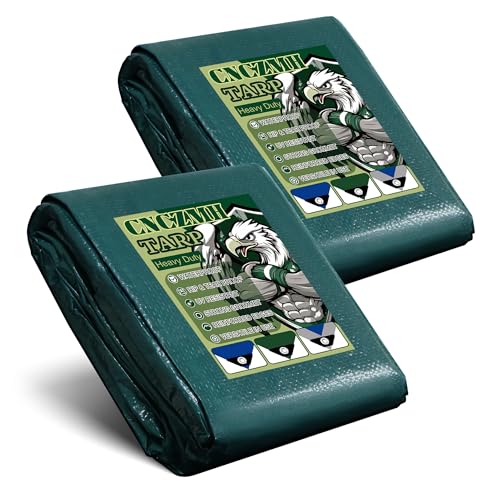 Tarp Waterproof 2.8x5 Feet 2 Pack, 8 Mil Thick Finished Size Green Poly Tarpaulin Outdoor, Metal Grommets, Reinforced Edges, Multipurpose Tarps Protective Cover for Camping Boat Plant - color: Green, size: 2.8x5ft 2 Pack
