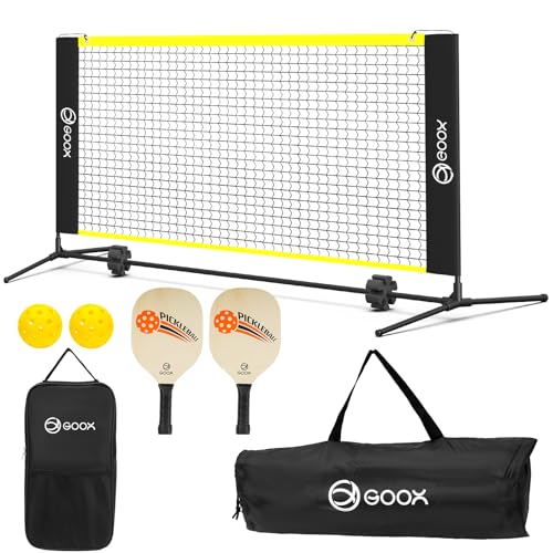 GOOX 6FT Small Mini Pickleball Net Set - Quick Setup Indoor/Outdoor Portable Practice Net - style: Pickleball Net Set with Paddles