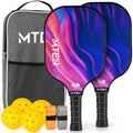 Pickleball Paddles Set of 2 or 4, or Single Paddle – USAPA Approved Fiberglass Surface Pickleball Rackets Set for Men & Women - color: Pink black*2