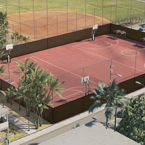 Amgo 4' x 12' Brown Fence Privacy Screen, Commercial Standard Heavy Duty Windscreen with Bindings & Grommets, 90% Blockage, Cable Zip Ties Included (We Make Custom Size) - color: Brown, size: 0 4' X 1 2'