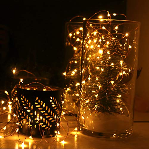 6-Pack 7Ft Starry String Light No Remote Fairy String Lights 20 Micro Starry LEDs On Copper Wire CR2032 Batteries Included,DIY Wedding Centerpiece,Party,Christmas Table Decor (Amber) - color: Amber, size: 7ft