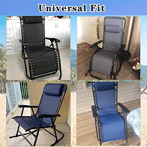 Zero Gravity Chair Replacement Fabric with Bungee Cord Kit, 21 Inch Wide Repair Cloth with Replacement Cord for Oversized XL Anti Gravity Chairs Outdoor Recliner Lounge Lawn Sling Chairs, Blue
