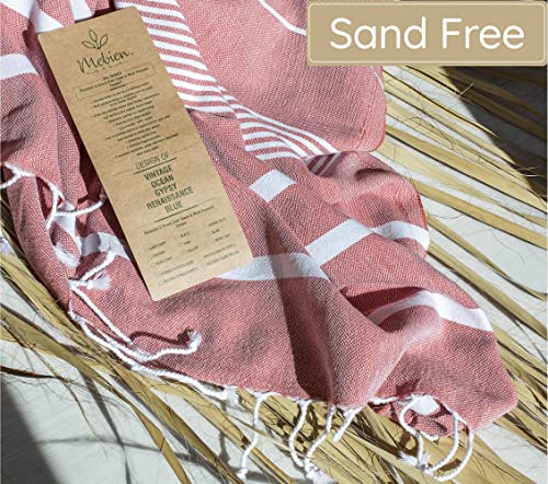Premium Turkish Beach Towel – 100% Cotton, Quick Dry, Sand Free, Oversized Beach Towel 35”x 67” – Ideal for Travel, Pool, and Beach Towels – Burgundy - color: Red