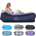 AlphaBeing Inflatable Lounger Air Sofa, Portable Inflatable Couch Mesh Hollow Air Hammock Anti Leakage Air Chair for Outdoor Camping Beach Traveling - color: Navy