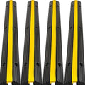 FAHKNS Flexible Cable Protector Ramps - 1-Channel Rubber Cord Cover for Floor, Concealing Wires in Homes, Warehouses - size: 4 Pack of 1 Channel