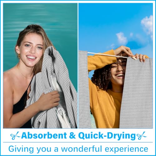 Oversized Turkish Beach Towel Blanket XXL Cotton Sandproof Towels Boho Woven Extra Large Big Sand Free Giant Throw Blankets Huge Quilt XL Picnic Camping Necessities Cloud For Adult Gifts Grey - color: Woven Grey, size: XXXL(88x82 IN,224x208 CM)