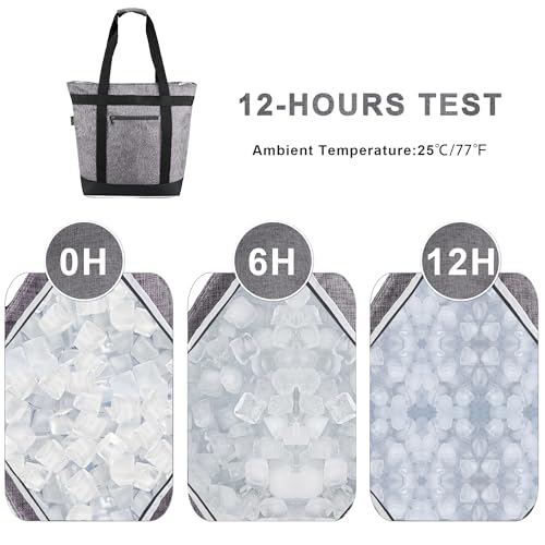 BeeGreen Insulated Cooler Bag with Handles Oversized Sturdy Leakproof Freezer Shopping Tote for Groceries Heavy Duty Thermal Food Delivery Bag Charcoal - color: Charcoal