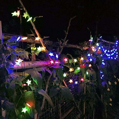 50ft 120LED Solar String Fairy Lights Outdoor,Waterproof Star Twinkle Decorative Lights for Garden,Patio Post,Deck,Canopy,Gazebo,Porch,Pergola,Balcony,Backyard Fence,Party Decor,Multicolored - color: Multicolor