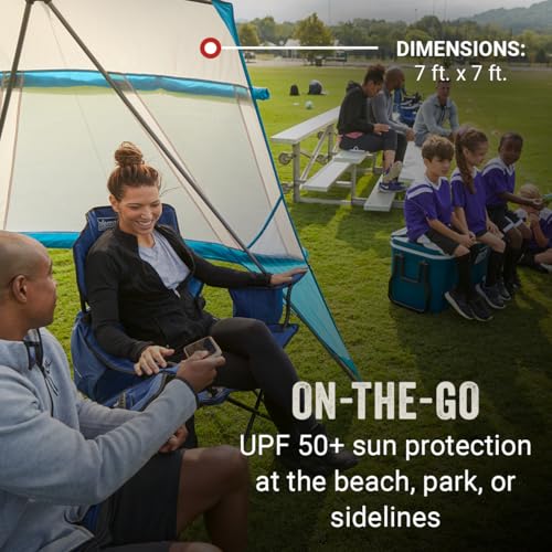 Coleman Backpack Sun Shelter, Portable 7x7ft Canopy Tent with Easy Setup, Lightweight Shade Tent for Beach, Park, Sidelines, & More, Backpack Carry Bag - style: PFAS-Free