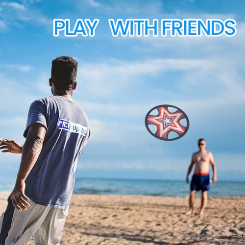TurnWay Outdoor Two Soft Frisbee Throwing Disc, Flying Disc, Flying Saucer for Man and Woman in Yard, Beach, Lawn, Camping, Pool (Neon Lamp + Shield) - color: Neon Lamp + Shield