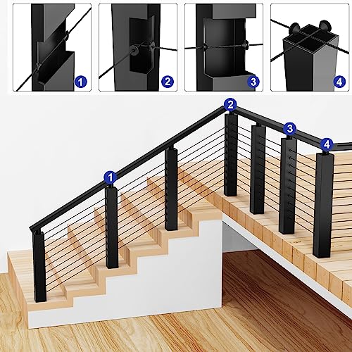 BLIKA 100 Pack 45 Degree Cable Railing Rubber Grommets for 1/8" 5/32" 3/16" Cables for Metal Cable Railing Posts, 30 Degree Angle Beveled Protector Sleeves, 1/8" Cable Railing Grommet - size: 45 Degree