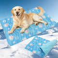 PUPTECK Dog Cooling Mat, Reversible Cooling & Warm Pet Cooling Mat, 48"x28" Thick Soft Dog Cool Bed for Hot Summer, Rapid Cooling Washable Kennel Crate Pet Bed, Blue Donut - color: Light Blue, size: L (48"x28")