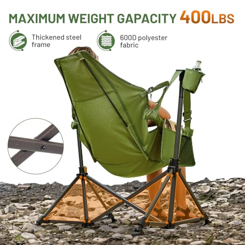 TIMBER RIDGE Hammock Camping Chair, Oversized Swinging Hammock Chair with Adjustable Back and Seat for Outdoor Lawn, Sports, Supports 400lbs, Green - color: Green