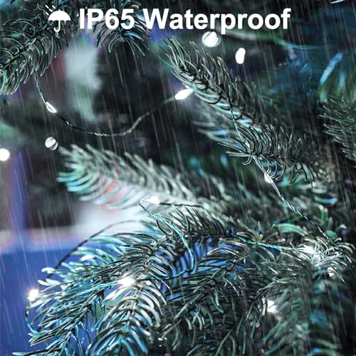 4 Pack Fairy Lights Battery Operated, 16.4 Ft 50 LED Starry Fairy Lights with Auto Timer Dark Green Copper Wire Twinkle Lights IP65 Waterproof for Wedding Bedroom Christmas (Cool White) - color: Cool White-Green Wire