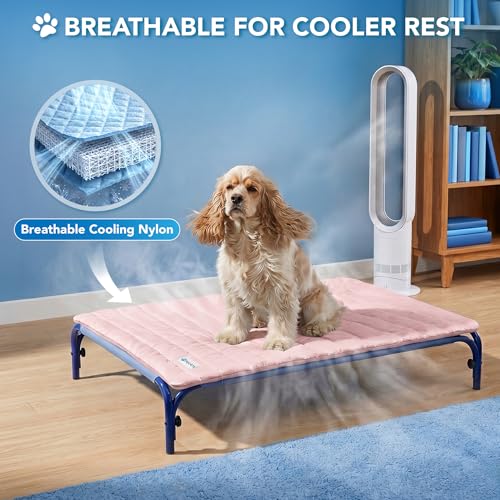 PetAmi Dog Cooling Mat, Q-Max Pet Cooling Blanket with Thick Cushioning, Self Cooling Pad for Dogs & Cats, Reversible Summer Mat for Crate, Couch, Kennel, Pink, Small (24x32) - color: Pink, size: Small (24x32)