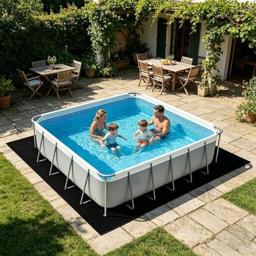 Pool Liner Pad - Protective Ground Cushion Under Basin | Heavy Underlay Mat, UV-Resistant Durable Floor Protection Sheet, Pool Pad Ground Cloth for Home Garden Yard Patio Lawn - size: Square 4x4m