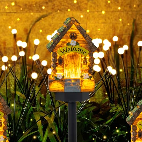 Dazzle Bright Fairy Garden House, 16" Glow in The Dark Cottage with Solar LED Light, Beautiful Miniature Garden Decoration for Indoor or Outdoor Gardens - color: House